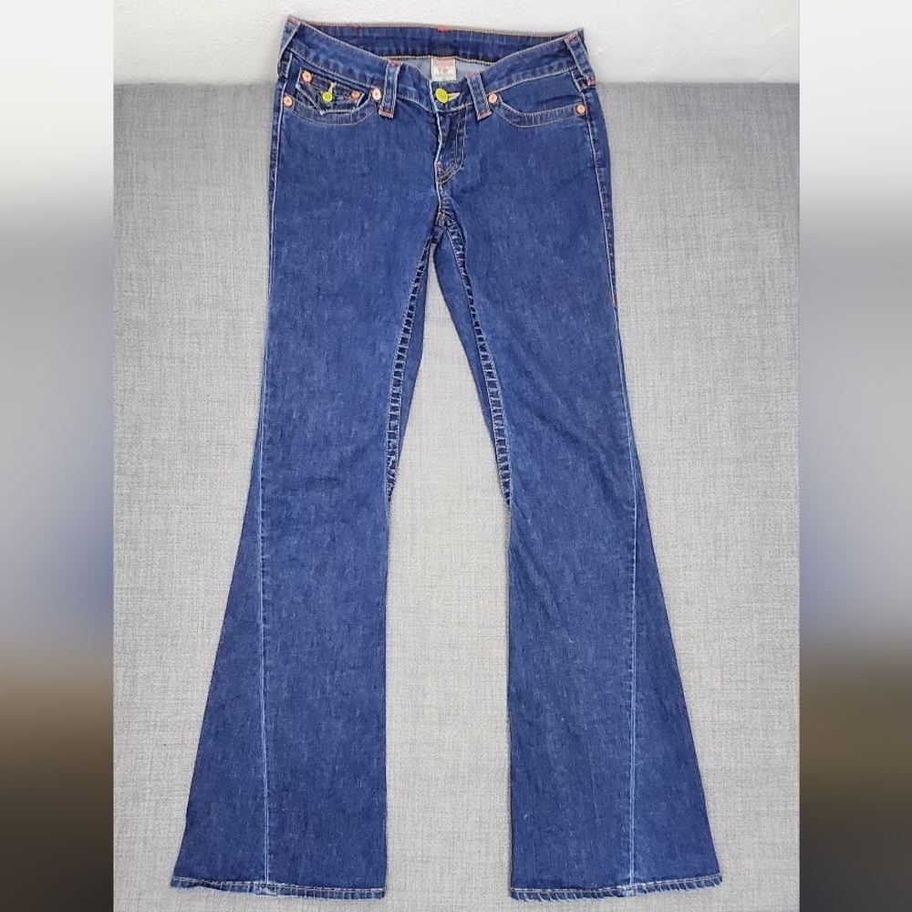 True Religion Flare Dark Wash Denim Jeans 30 × 35. Great condition